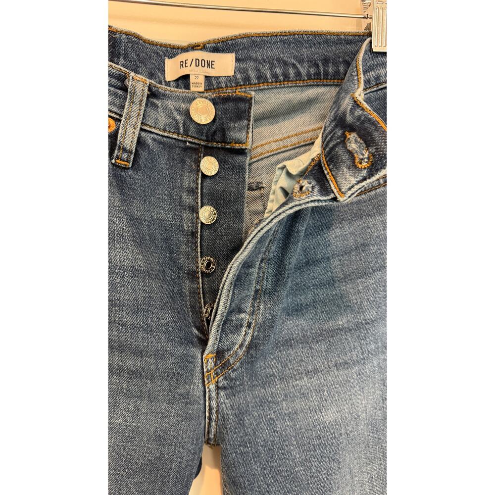 RE/DONE 90s High Rise Ankle Crop Jeans – Size 27 – Dark Stone Wash - Picture 6 of 14
